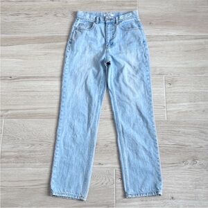 Ssense DRAE High Waist Straight Leg Denim Blue Jeans Size 26 Waist